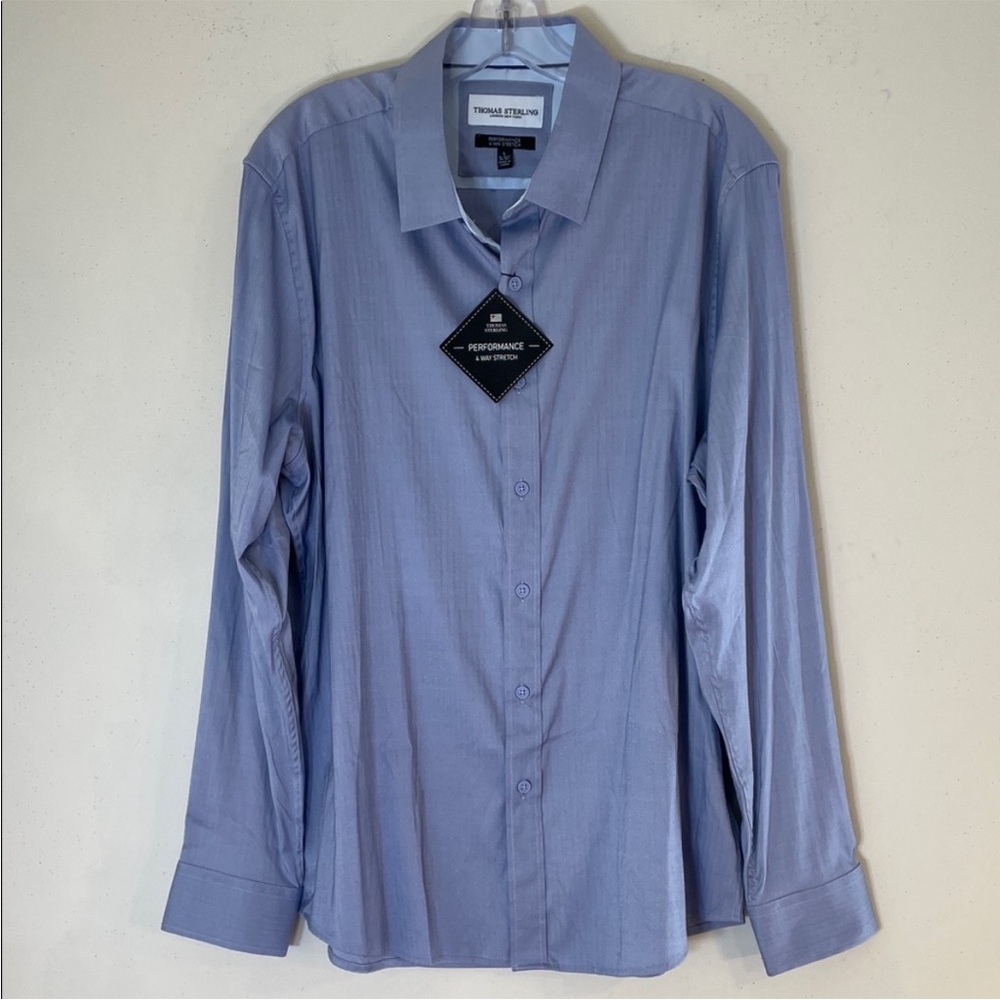 Thomas Sterling Sky Blue Dress Shirt. Men's Large 16-16.5”, 34-35”. NWT.